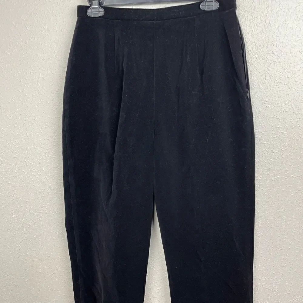 Pendleton Black Velour Pants Size 8 EUC - Picture 2 of 6